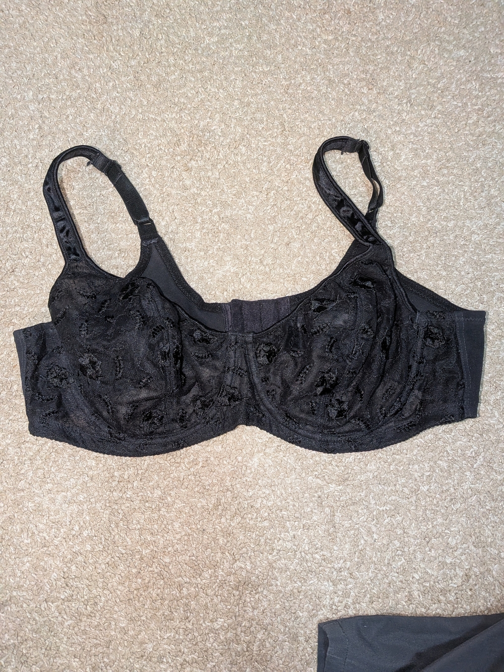 Delicates Black Lace Underwire Bra — Women’s Intimates